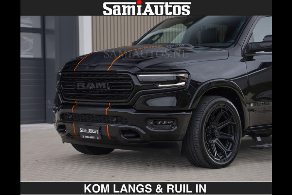 Dodge Ram BEAST | LIMITED 5.7 V8 HEMI | €69950,- excl | HUD | STRIPING | BREDE WIELEN | BLACK ON BLACK | LUCHTVERING | BOM VOL | DC | CREW CAB DUBBELE CABINE | 5 PERSOONS | GRIJSKENTEKEN |