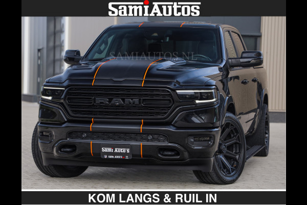 Dodge Ram BEAST | LIMITED 5.7 V8 HEMI | €69950,- excl | HUD | STRIPING | BREDE WIELEN | BLACK ON BLACK | LUCHTVERING | BOM VOL | DC | CREW CAB DUBBELE CABINE | 5 PERSOONS | GRIJSKENTEKEN |