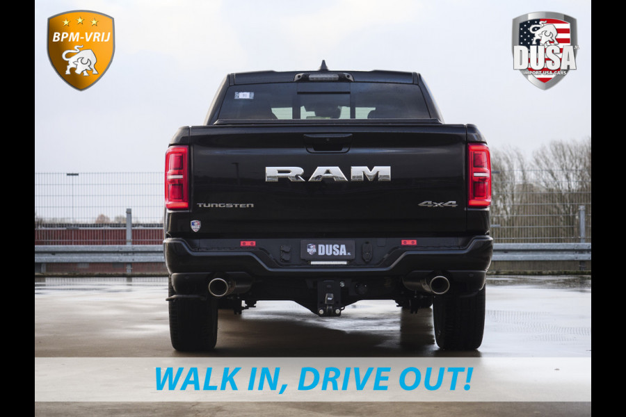 Dodge Ram | 1500 | Tungsten | 3.0L Twin-Turbo Hurricane | High Output | Crew Cab | 4X4 BPM-VRIJ | 14,4 Inch Touchscreen | Passenger-screen | klipsch Audio | Massage stoelen | Indigo Salt Interieur Prijs op aanvraag!
