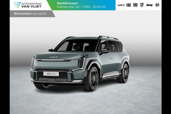 Kia EV9 GT-Line AWD 99.8 kWh | Levering uit voorraad | 7-Pers. | 21" | Head-Up | Stoel-/Stuurverwarming | Premium Audio | Schuif-/kanteldak | Adapt. Cruise | Navi | Unieke Matte Iceberg Green kleur