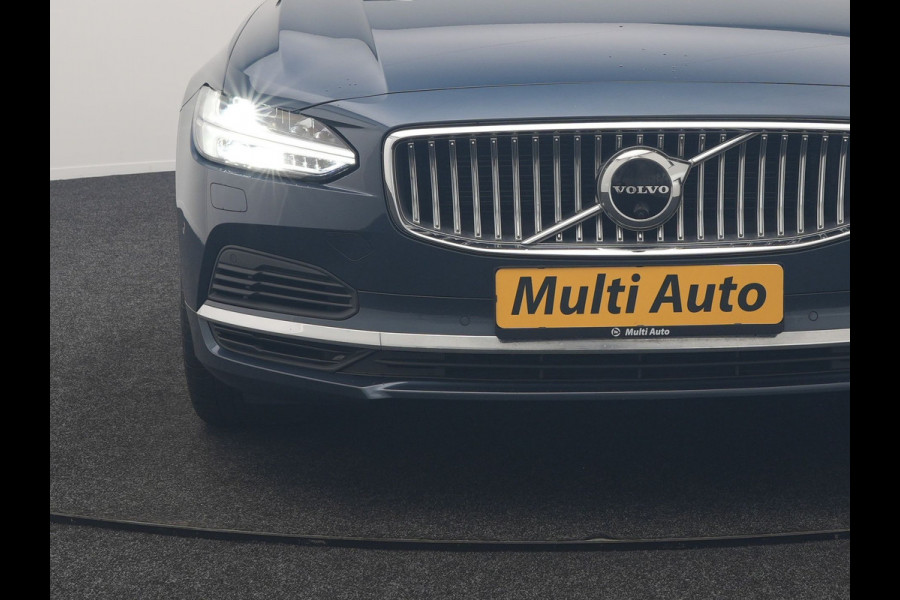 Volvo V90 T8 AWD Ultimate Bright LONG RANGE PHEV 350pk | Trekhaak Af Fabriek | Panodak | Adaptive Cruise | 360 Camera | Head Up | Lederen Sportstoelen Memory & Massage & Ventilatie | Bowers & Wilkins | Blis | Keyless | Stuur & Stoelen Verwarmd | Plug In Hybrid |