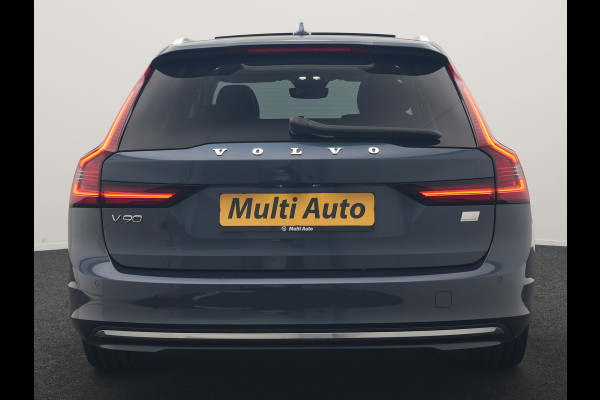 Volvo V90 T8 AWD Ultimate Bright LONG RANGE PHEV 350pk | Trekhaak Af Fabriek | Panodak | Adaptive Cruise | 360 Camera | Head Up | Lederen Sportstoelen Memory & Massage & Ventilatie | Bowers & Wilkins | Blis | Keyless | Stuur & Stoelen Verwarmd | Plug In Hybrid |