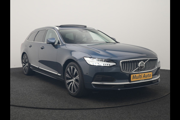 Volvo V90 T8 AWD Ultimate Bright LONG RANGE PHEV 350pk | Trekhaak Af Fabriek | Panodak | Adaptive Cruise | 360 Camera | Head Up | Lederen Sportstoelen Memory & Massage & Ventilatie | Bowers & Wilkins | Blis | Keyless | Stuur & Stoelen Verwarmd | Plug In Hybrid |