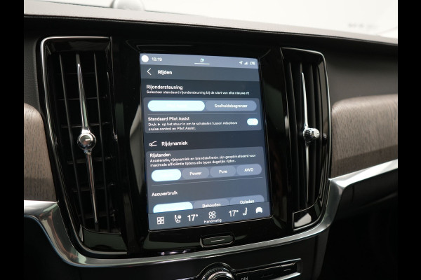 Volvo V90 T8 AWD Ultimate Bright LONG RANGE PHEV 350pk | Trekhaak Af Fabriek | Panodak | Adaptive Cruise | 360 Camera | Head Up | Lederen Sportstoelen Memory & Massage & Ventilatie | Bowers & Wilkins | Blis | Keyless | Stuur & Stoelen Verwarmd | Plug In Hybrid |
