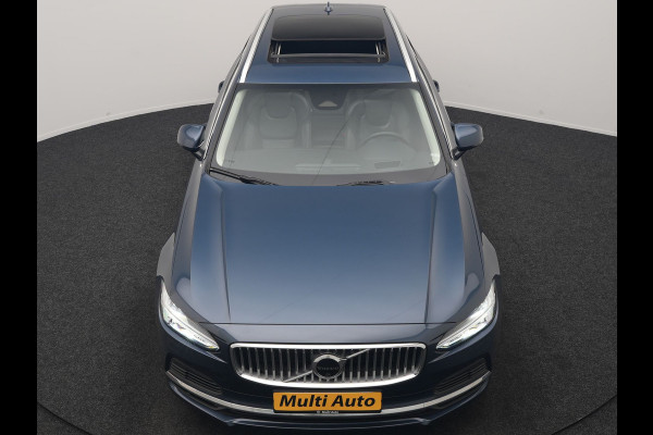 Volvo V90 T8 AWD Ultimate Bright LONG RANGE PHEV 350pk | Trekhaak Af Fabriek | Panodak | Adaptive Cruise | 360 Camera | Head Up | Lederen Sportstoelen Memory & Massage & Ventilatie | Bowers & Wilkins | Blis | Keyless | Stuur & Stoelen Verwarmd | Plug In Hybrid |