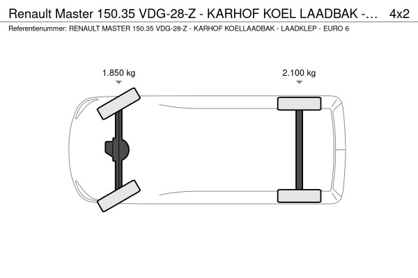 Renault Master 150.35 VDG-28-Z - KARHOF KOEL LAADBAK - LAADKLEP - EURO 6