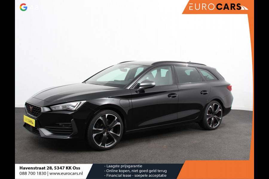 CUPRA Leon Sportstourer 1.4 e-Hybrid VZ 245 pk DSG Wegklapbare trekhaak Navigatie Apple CarPlay Android Auto Camera Parkeerhulp  Adaptive Cruise Control Dodehoekdetectie Stoel- en stuurverwarming Full Led Climate Control Lichtmetalen velgen