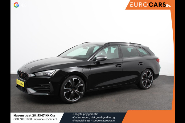CUPRA Leon Sportstourer 1.4 e-Hybrid VZ 245 pk DSG Wegklapbare trekhaak Navigatie Apple CarPlay Android Auto Camera Parkeerhulp  Adaptive Cruise Control Dodehoekdetectie Stoel- en stuurverwarming Full Led Climate Control Lichtmetalen velgen