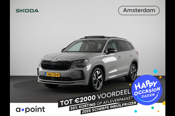 Škoda Kodiaq 1.5 TSI PHEV Sportline Business 204 pk Automaat | Verlengde garantie | Navigatie | Panorama dak | Trekhaak (wegklapbaar) | Parkeersensoren | Achteruitrijcamera | Stoelverwarming v/a |