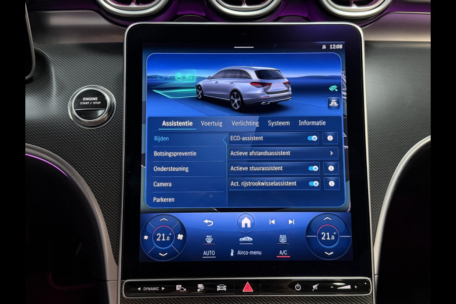 Mercedes-Benz C-Klasse Estate 300 e AMG Line 18"/SOH 97%/Panoramadak/Trekhaak/LED/Stoelverwarming/Sfeerverlichting/Elektrische klep/Apple Carplay & Android Auto