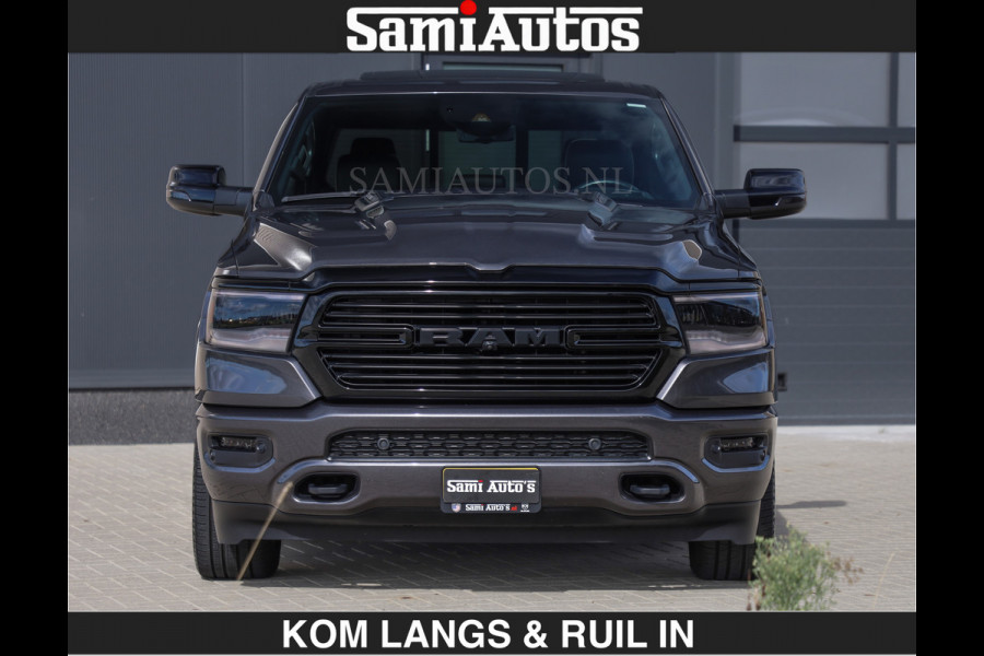Dodge Ram SPORT | MEEST VOLLE RAM | €69950,- excl | 5.7 V8 HEMI | LUCHTVERING | HUD | MWK | PANO | VOL DIGI SCHERMEN | NIGHT EDITION | DUBBELE CABINE | 5 PERSOONS | DC | CREW CAB | TOP STAAT | KLEUR: GRANITE NIGHT EDITION GEWELDIGE KLEUR |