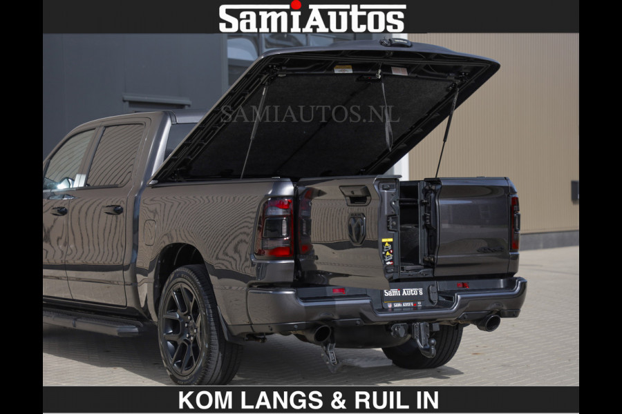 Dodge Ram SPORT | MEEST VOLLE RAM | €69950,- excl | 5.7 V8 HEMI | LUCHTVERING | HUD | MWK | PANO | VOL DIGI SCHERMEN | NIGHT EDITION | DUBBELE CABINE | 5 PERSOONS | DC | CREW CAB | TOP STAAT | KLEUR: GRANITE NIGHT EDITION GEWELDIGE KLEUR |