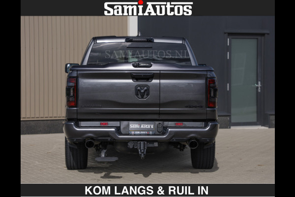 Dodge Ram SPORT | MEEST VOLLE RAM | €69950,- excl | 5.7 V8 HEMI | LUCHTVERING | HUD | MWK | PANO | VOL DIGI SCHERMEN | NIGHT EDITION | DUBBELE CABINE | 5 PERSOONS | DC | CREW CAB | TOP STAAT | KLEUR: GRANITE NIGHT EDITION GEWELDIGE KLEUR |