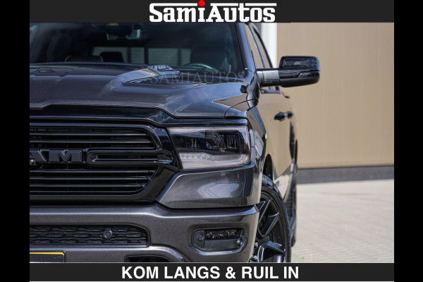 Dodge Ram SPORT | MEEST VOLLE RAM | €69950,- excl | 5.7 V8 HEMI | LUCHTVERING | HUD | MWK | PANO | VOL DIGI SCHERMEN | NIGHT EDITION | DUBBELE CABINE | 5 PERSOONS | DC | CREW CAB | TOP STAAT | KLEUR: GRANITE NIGHT EDITION GEWELDIGE KLEUR |