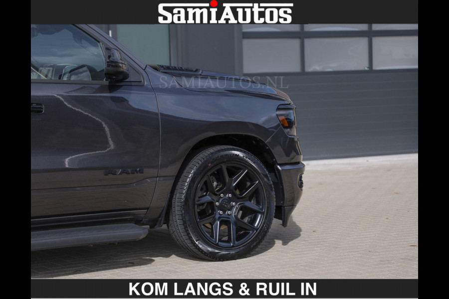 Dodge Ram SPORT | MEEST VOLLE RAM | €69950,- excl | 5.7 V8 HEMI | LUCHTVERING | HUD | MWK | PANO | VOL DIGI SCHERMEN | NIGHT EDITION | DUBBELE CABINE | 5 PERSOONS | DC | CREW CAB | TOP STAAT | KLEUR: GRANITE NIGHT EDITION GEWELDIGE KLEUR |