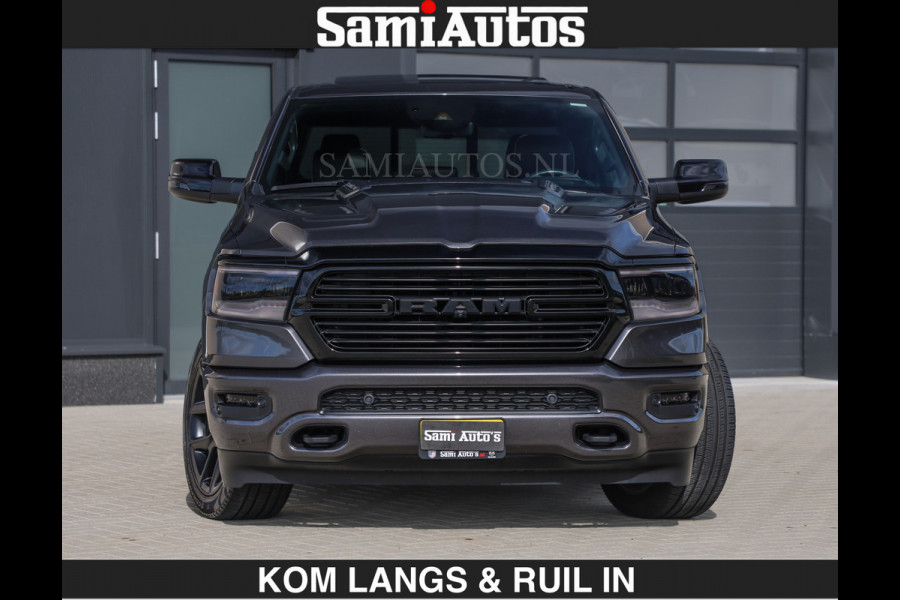 Dodge Ram SPORT | MEEST VOLLE RAM | €69950,- excl | 5.7 V8 HEMI | LUCHTVERING | HUD | MWK | PANO | VOL DIGI SCHERMEN | NIGHT EDITION | DUBBELE CABINE | 5 PERSOONS | DC | CREW CAB | TOP STAAT | KLEUR: GRANITE NIGHT EDITION GEWELDIGE KLEUR |
