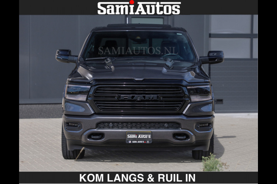 Dodge Ram SPORT | MEEST VOLLE RAM | €69950,- excl | 5.7 V8 HEMI | LUCHTVERING | HUD | MWK | PANO | VOL DIGI SCHERMEN | NIGHT EDITION | DUBBELE CABINE | 5 PERSOONS | DC | CREW CAB | TOP STAAT | KLEUR: GRANITE NIGHT EDITION GEWELDIGE KLEUR |
