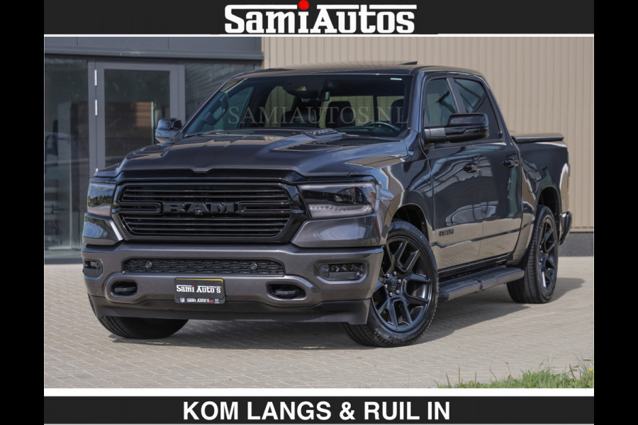 Dodge Ram SPORT | MEEST VOLLE RAM | €69950,- excl | 5.7 V8 HEMI | LUCHTVERING | HUD | MWK | PANO | VOL DIGI SCHERMEN | NIGHT EDITION | DUBBELE CABINE | 5 PERSOONS | DC | CREW CAB | TOP STAAT | KLEUR: GRANITE NIGHT EDITION GEWELDIGE KLEUR |