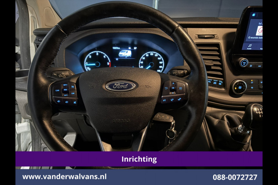 Ford Transit Custom 2.0 TDCI 130pk L2H1 inrichting Euro6 Airco | Camera | LED | 2800kg Trekhaak | Omvormer | Apple Carplay Cruisecontrol, Android Auto, Verwarmde Voorruit, Parkeersensoren, Bijrijdersbank