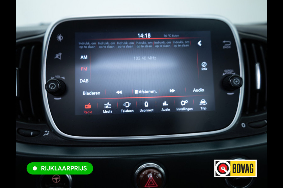 Fiat 500C 1.0 Hybrid Rockstar | Beats audio | Climate control | Cruise | Electrische cabrio kap | Apple Carplay, Android auto | PDC achter, Electrische ramen voor