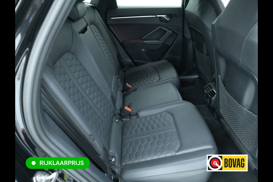Audi RS Q3 Sportback RSQ3 2.5 TFSI Quattro | Ruitjesleer | Panoramadak | Adaptive cruise | Wegklapbare trekhaak | Sonos | Navigatie El.verstelbare stoelen met stoelverwarming, Carplay/Android auto, 360 camera, Electrische achterklep