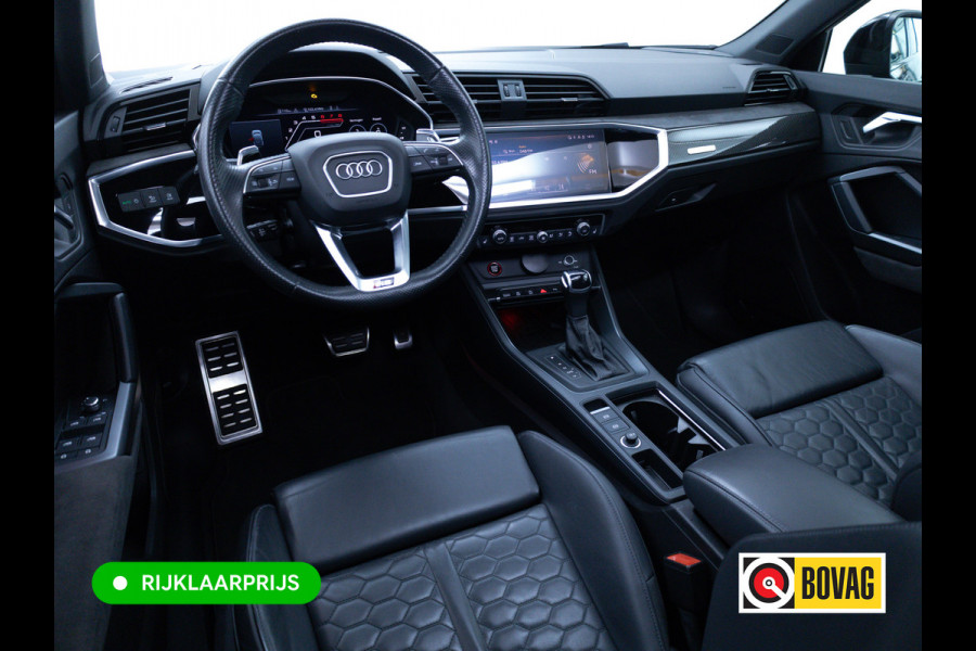 Audi RS Q3 Sportback RSQ3 2.5 TFSI Quattro | Ruitjesleer | Panoramadak | Adaptive cruise | Wegklapbare trekhaak | Sonos | Navigatie El.verstelbare stoelen met stoelverwarming, Carplay/Android auto, 360 camera, Electrische achterklep