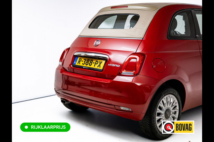 Fiat 500C 1.0 Hybrid Launch Edition | Cruise | Apple Carplay, Android auto | Climate control | All season banden | Electrische kap, PDC achter