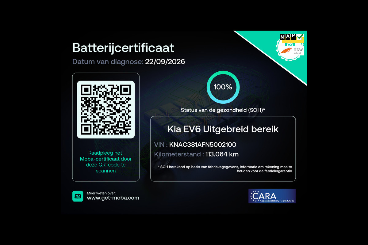 Kia Ev6 Plus 77.4 kWh SOH 100% Trekhaak 1e EIG NL-Auto Rijklaarprijs!