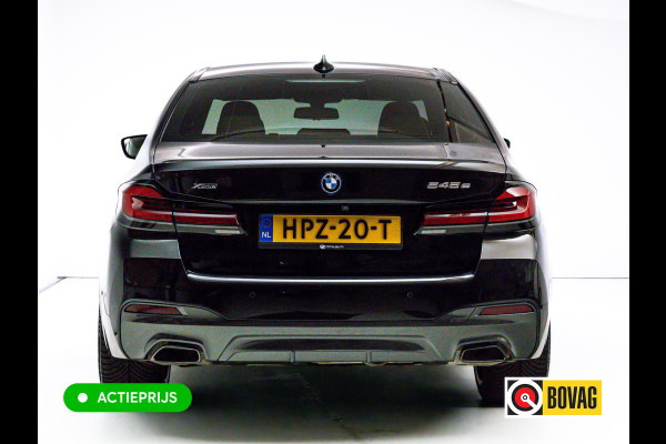 BMW 5 Serie BMW 545e xDrive M-Sport 394PK | 6-CIL. | SCHUIFDAK | TREKHAAK | 360° | ACC | STOEL- & STUURVERW | Adaptieve Cruise, Lederen bekleding, Comfortstoelen, Electrische verstelbare voorstoelen