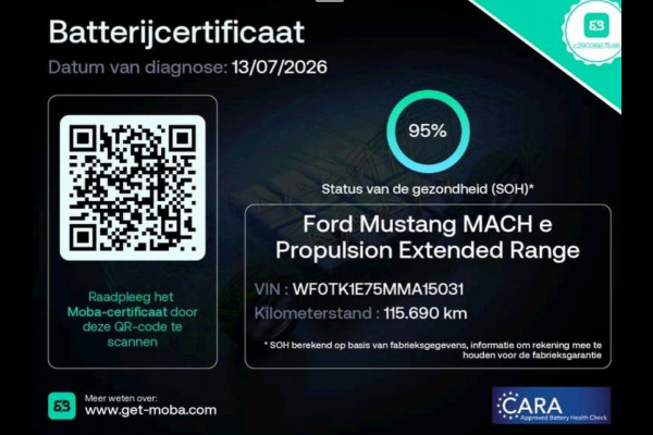 Ford Mustang Mach-E Extended RWD 98 kWh 95% SOH LONG RANGE