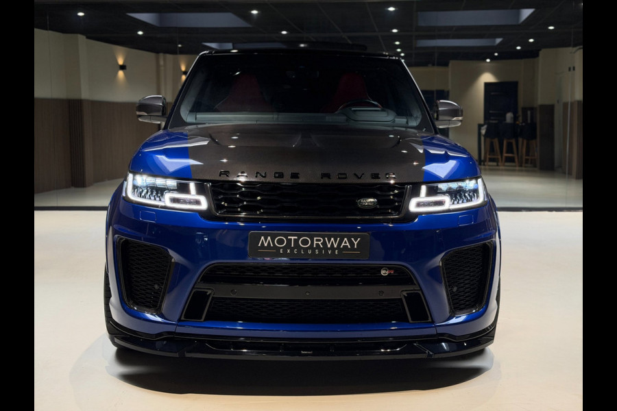 Land Rover Range Rover Sport 5.0 V8 SC SVR|pano|360|Merdian|HUD|Alcantara hemel|Carbon|Stoelverkoeling|Maxton|