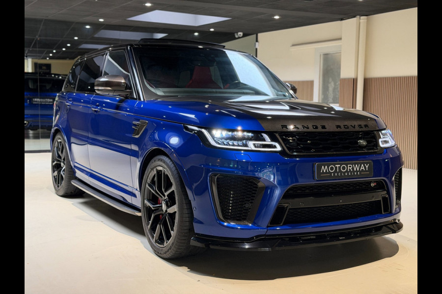 Land Rover Range Rover Sport 5.0 V8 SC SVR|pano|360|Merdian|HUD|Alcantara hemel|Carbon|Stoelverkoeling|Maxton|