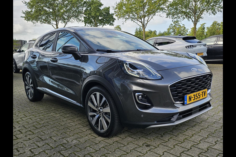 Ford Puma 1.0 EcoBoost Hybrid Titanium X Adaptive cruise control | Half leder | Full led | Achteruitrijcamera | Elektrisch bedienbare achterklep | Keyless entry | 18'' velgen etc.