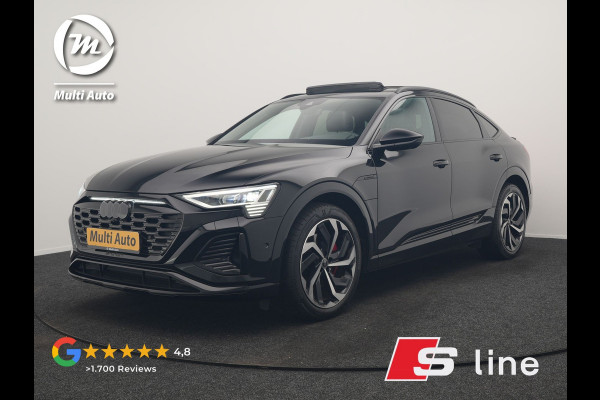 Audi Q8 Sportback e-tron 55 Quattro S edition 114 kWh 408pk Dealer O.H | Luchtvering | Panodak | Black Optic | Adaptive Cruise | 360 Camera | B&O Soundsystem | 21"L.M | Alcantara Sportstoelen Memory | Apple Carplay | Matrix LED |