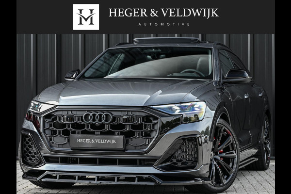 Audi Q8 E-Hybrid Quattro 360KW Competition Plus | Panoramadak | 5 Jr Garantie | Alcantara Hemelbekleding | Carbon Inleg | Stoelmassage + Ventilatie | Achterasbesturing | 360 Camera | B&O Sound | HUD | OLED | Soft Close | Ambiance Interieur |