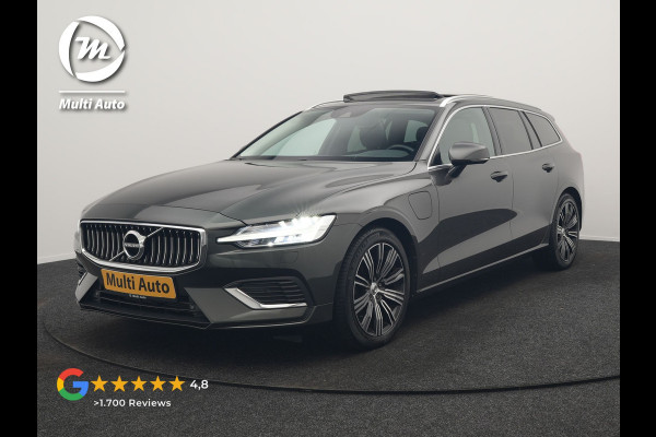 Volvo V60 T6 Recharge AWD Inscription PHEV 340pk | Panodak | Adaptive Cruise | Elektrische achterklep | Camera | Stoelen & Stuur Verwarmd | Keyless | Blis | Apple Carplay | Navigatie | DAB | Virtual | 18"L.M | Plug In Hybrid |