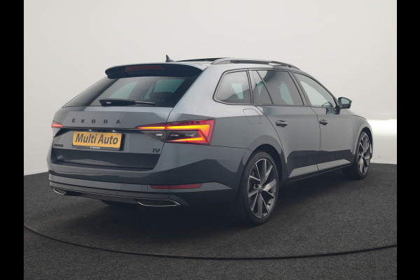 Škoda Superb Combi 1.4 TSI iV Sportline Business PHEV 218pk Dealer O.H. | Trekhaak Af Fabriek | Panodak | Adaptive Cruise | 360 Camera | Alcantara Sportstoelen Memory & Verwarmd | Stuur Verwarmd | Blis | Keyless | Crystal LED | Sfeerverlichting | Apple Carplay |  Plug In Hybrid |