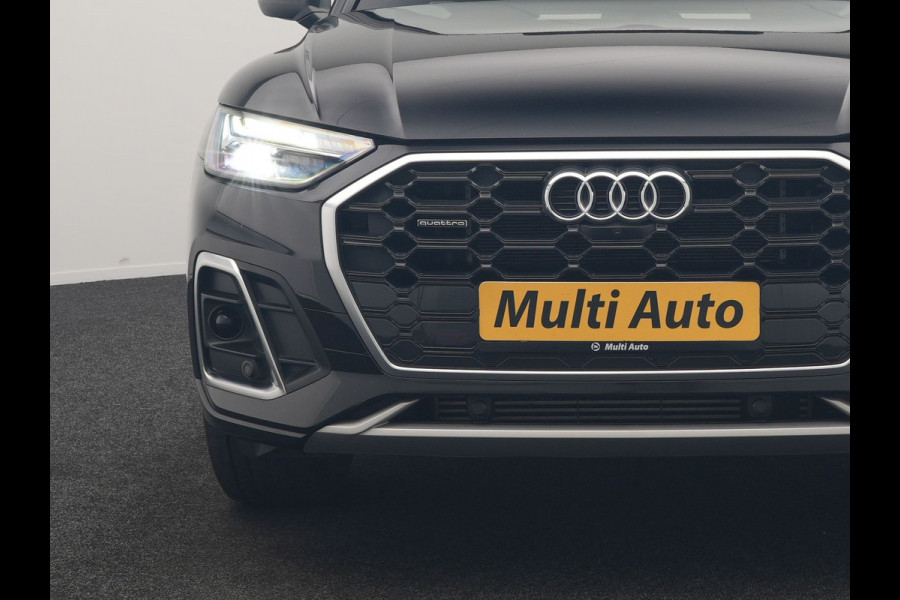 Audi Q5 50 TFSI e 2x S Line PHEV 300pk Dealer O.H. | Panodak | 360 Camera | Head Up | Lederen Sportstoelen Verwarmd | Keyless | Apple Carplay | Cruise Control | Virtual Cockpit | Navigatie | DAB | 19"L.M | Plug In Hybrid |