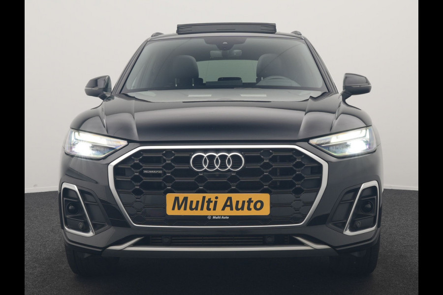Audi Q5 50 TFSI e 2x S Line PHEV 300pk Dealer O.H. | Panodak | 360 Camera | Head Up | Lederen Sportstoelen Verwarmd | Keyless | Apple Carplay | Cruise Control | Virtual Cockpit | Navigatie | DAB | 19"L.M | Plug In Hybrid |