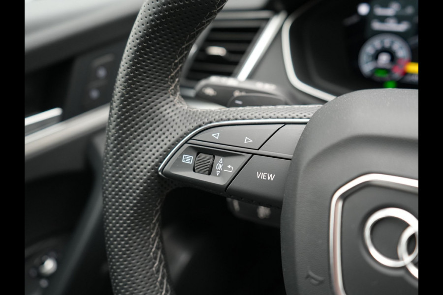 Audi Q5 50 TFSI e 2x S Line PHEV 300pk Dealer O.H. | Panodak | 360 Camera | Head Up | Lederen Sportstoelen Verwarmd | Keyless | Apple Carplay | Cruise Control | Virtual Cockpit | Navigatie | DAB | 19"L.M | Plug In Hybrid |
