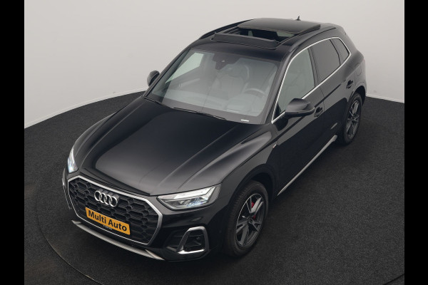 Audi Q5 50 TFSI e 2x S Line PHEV 300pk Dealer O.H. | Panodak | 360 Camera | Head Up | Lederen Sportstoelen Verwarmd | Keyless | Apple Carplay | Cruise Control | Virtual Cockpit | Navigatie | DAB | 19"L.M | Plug In Hybrid |