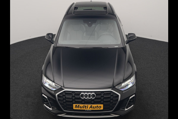 Audi Q5 50 TFSI e 2x S Line PHEV 300pk Dealer O.H. | Panodak | 360 Camera | Head Up | Lederen Sportstoelen Verwarmd | Keyless | Apple Carplay | Cruise Control | Virtual Cockpit | Navigatie | DAB | 19"L.M | Plug In Hybrid |
