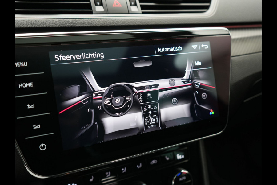 Škoda Superb Combi 1.4 TSI iV Sportline Business PHEV 218pk Dealer O.H. | Trekhaak Af Fabriek | Panodak | Adaptive Cruise | Camera | Canton Audio | Alcantara Sportstoelen Memory & Verwarmd | Stuur Verwarmd | Sfeerverlichting | Keyless | BLIS | Crystal LED | Plug In Hybrid |