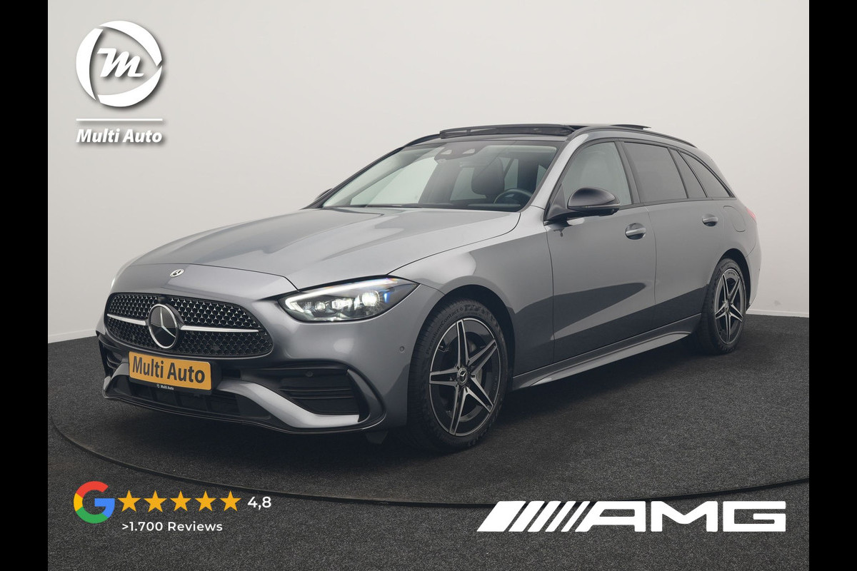 Mercedes-Benz C-Klasse Estate 300 e AMG Line PHEV 313pk Dealer O.H | Trekhaak Af Fabriek | Panodak | Alcatara Sportstoelen Memory & Verwarmd | 360 Camera | Adaptive Cruise | Digital LED | BLIS | Sfeerverlichting | Apple Carplay | Virtual | Navigatie | DAB | 18"L.M | Plug In Hybrid |