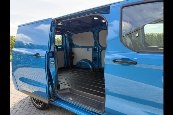 Ford E-Transit Custom MS-RT 285 PK FULL ELECTRIC SPORT / L1H1 / DIGITAL AQUA BLUE METALLIC / REAR VIEUW / B&O SOUND SYSTEM / 19 INCH / LED / CAMERA