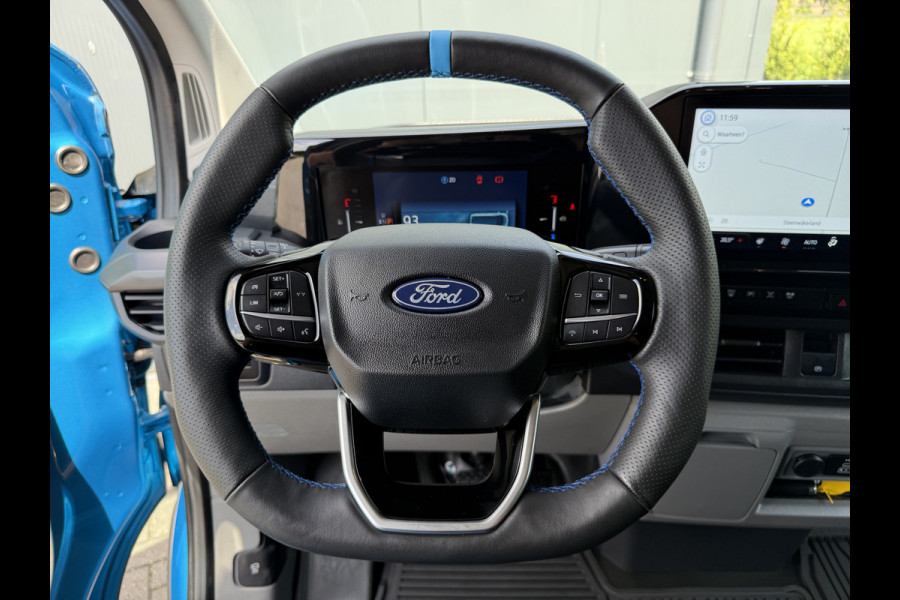 Ford E-Transit Custom MS-RT 285 PK FULL ELECTRIC SPORT / L1H1 / DIGITAL AQUA BLUE METALLIC / REAR VIEUW / B&O SOUND SYSTEM / 19 INCH / LED / CAMERA
