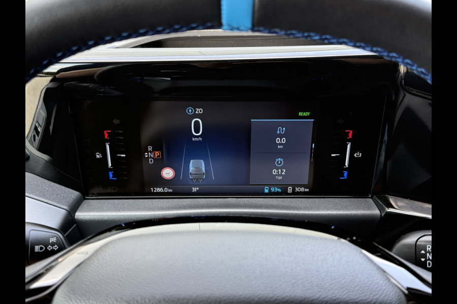 Ford E-Transit Custom MS-RT 285 PK FULL ELECTRIC SPORT / L1H1 / DIGITAL AQUA BLUE METALLIC / REAR VIEUW / B&O SOUND SYSTEM / 19 INCH / LED / CAMERA