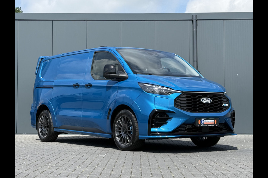 Ford E-Transit Custom MS-RT 285 PK FULL ELECTRIC SPORT / L1H1 / DIGITAL AQUA BLUE METALLIC / REAR VIEUW / B&O SOUND SYSTEM / 19 INCH / LED / CAMERA