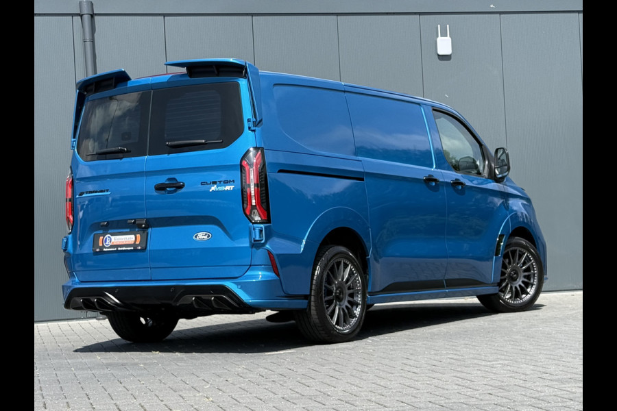 Ford E-Transit Custom MS-RT 285 PK FULL ELECTRIC SPORT / L1H1 / DIGITAL AQUA BLUE METALLIC / REAR VIEUW / B&O SOUND SYSTEM / 19 INCH / LED / CAMERA