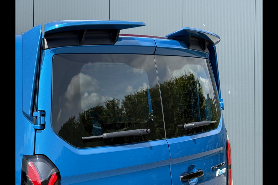 Ford E-Transit Custom MS-RT 285 PK FULL ELECTRIC SPORT / L1H1 / DIGITAL AQUA BLUE METALLIC / REAR VIEUW / B&O SOUND SYSTEM / 19 INCH / LED / CAMERA